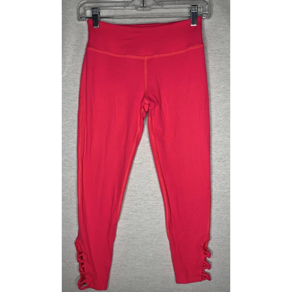 Beyond Yoga Leggings‎ Womens S Pink Lace Up Ankle Capri Yoga Activewear Fitness